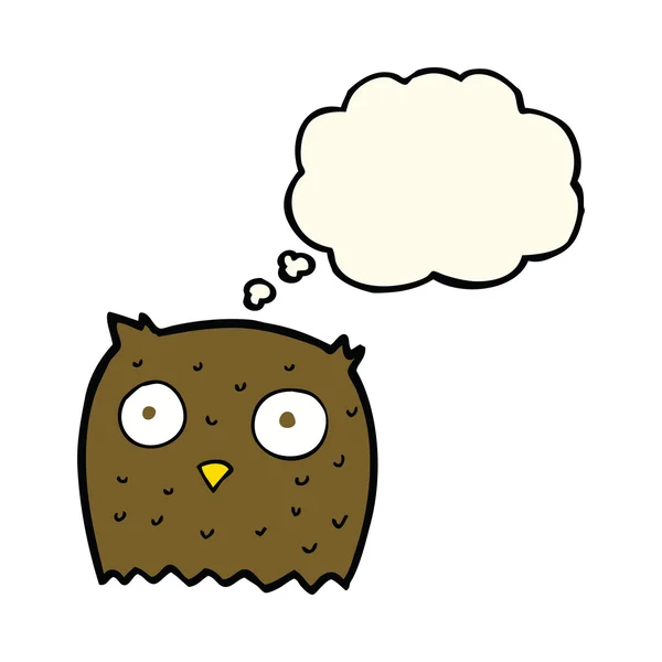 Cartoon owl with thought bubble — Stock Vector