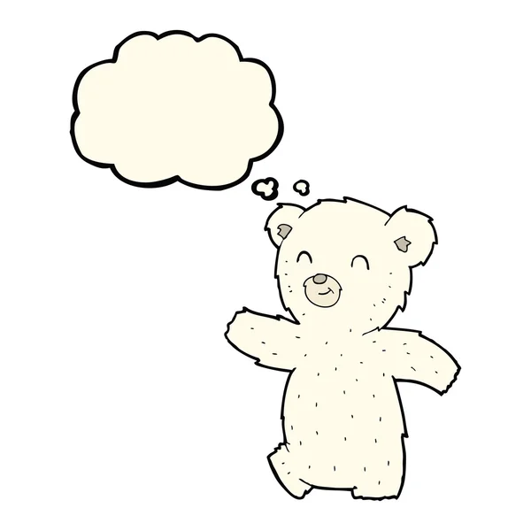 Χαριτωμένο καρτούν πολική αρκούδα με φούσκα σκέψης — Διανυσματικό Αρχείο