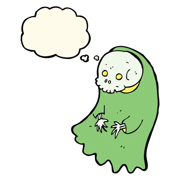 Dibujos animados espeluznante ghoul con burbuja de pensamiento — Vector de stock