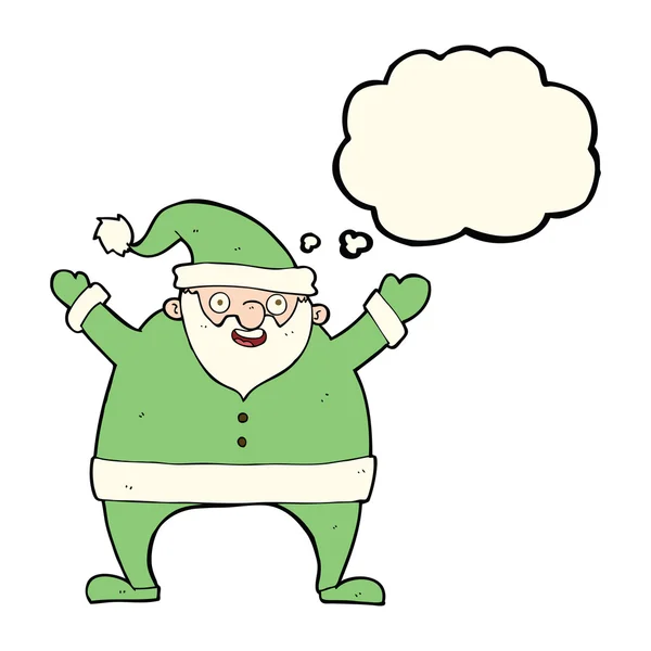 Kreslený Santa Claus s myšlenkovou bublinou — Stockový vektor