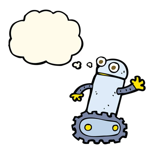 Cartoon robot with thought bubble — Stock Vector