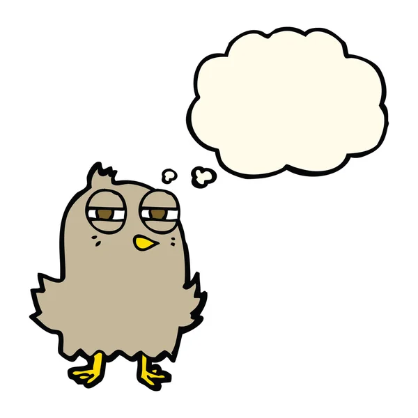 Αστείο πουλί κινουμένων σχεδίων με φούσκα σκέψης — Διανυσματικό Αρχείο