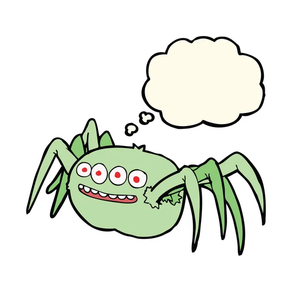 Kreskówki upiorny pająk z bańki myślowej — Wektor stockowy