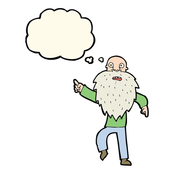 卡通强调思想泡泡的老人 — 图库矢量图片