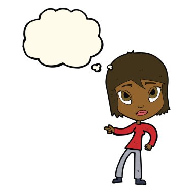 düşünce balonu ile işaretleme kadın karikatür