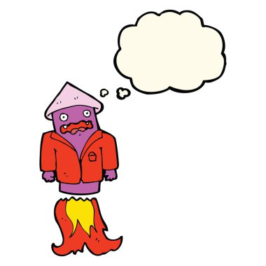 Düşünce baloncuklu iş elbisesi içinde havai fişekler.