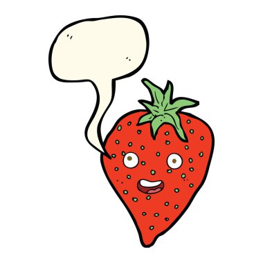 çizgi film düşünce balonu ile çilek