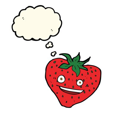 çizgi film düşünce balonu ile çilek