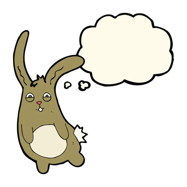 有思想泡泡的滑稽卡通兔子 — 图库矢量图片