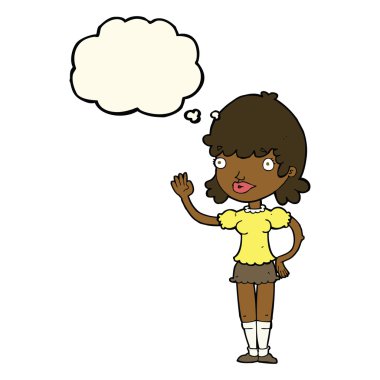 kabarcık karikatür sallayarak kadınla sanıyordum