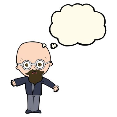 Düşünce baloncuğu olan dahi bilim adamı.