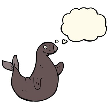 Düşünce baloncuklu çizgi film mührü