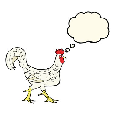 Düşünce baloncuklu horoz çizgi filmi