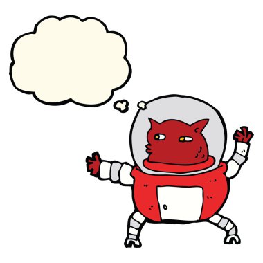 Düşünce baloncuğu olan uzaylı çizgi film