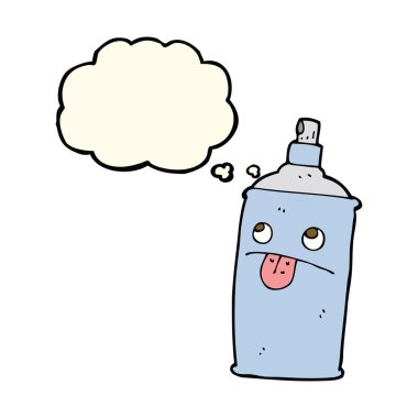 Düşünce baloncuklu çizgi film spreyi