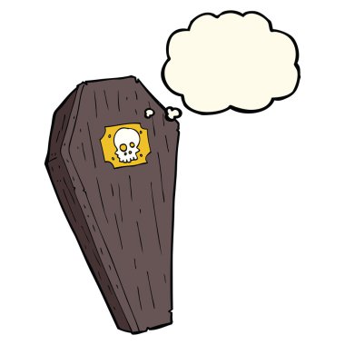 korkunç çizgi film tabut ile düşünce balonu