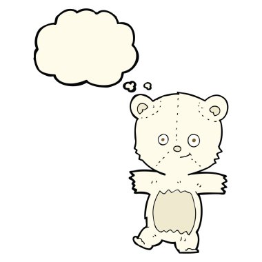 Düşünce baloncuklu şirin kutup ayısı çizgi filmi