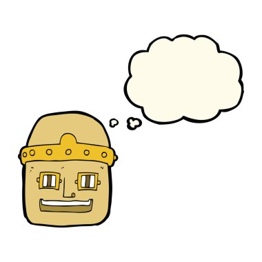 Düşünce baloncuklu robot kafası