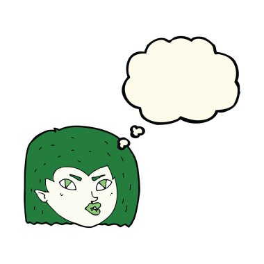 çizgi film vampir yüz düşünce balonu ile