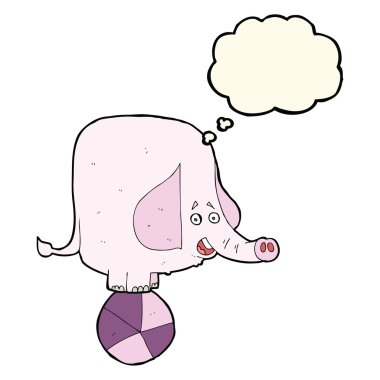 Düşünce balonlu bir sirk fili.