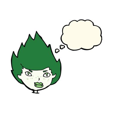 Düşünce baloncuklu vampir kafası.