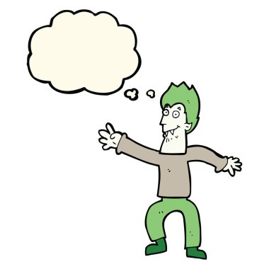 Düşünce baloncuklu çizgi film vampiri