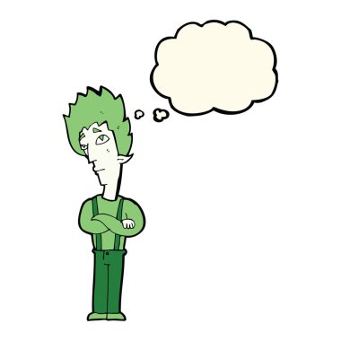 Düşünce baloncuklu çizgi film vampiri