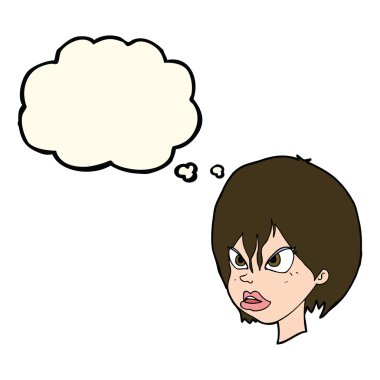 çizgi film kadın düşünce balonu ile rahatsız