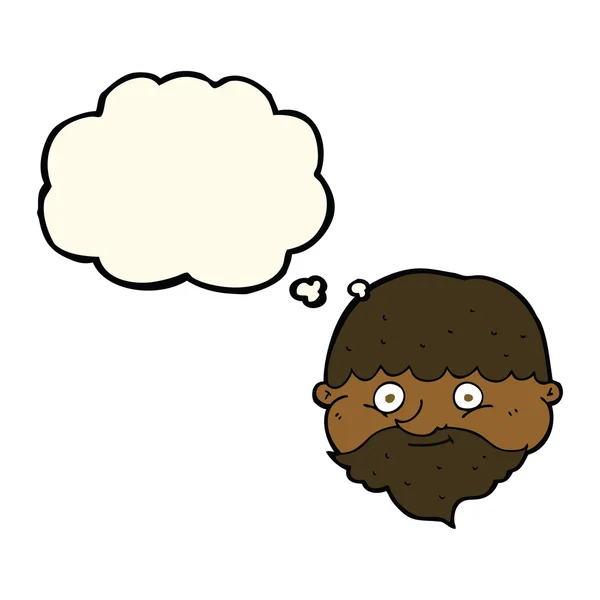 Düşünce baloncuğu olan sakallı adam. — Stok Vektör