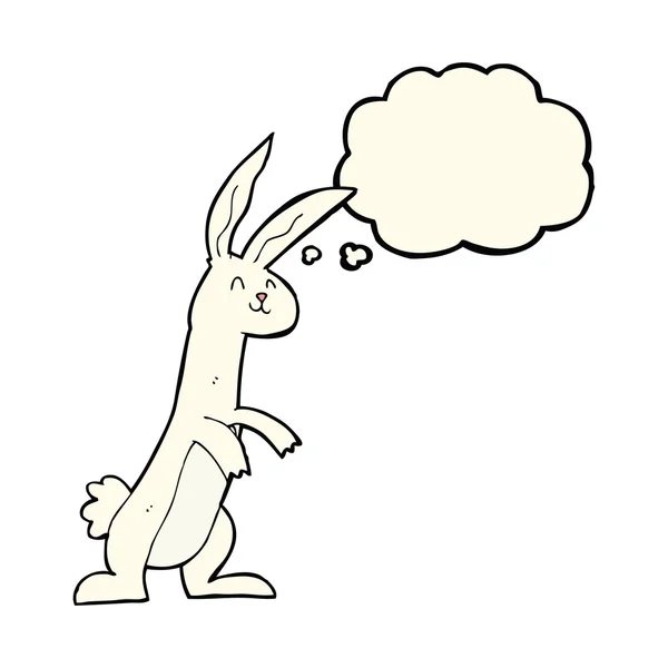 Kreslený králík s myšlenkovou bublinou — Stockový vektor