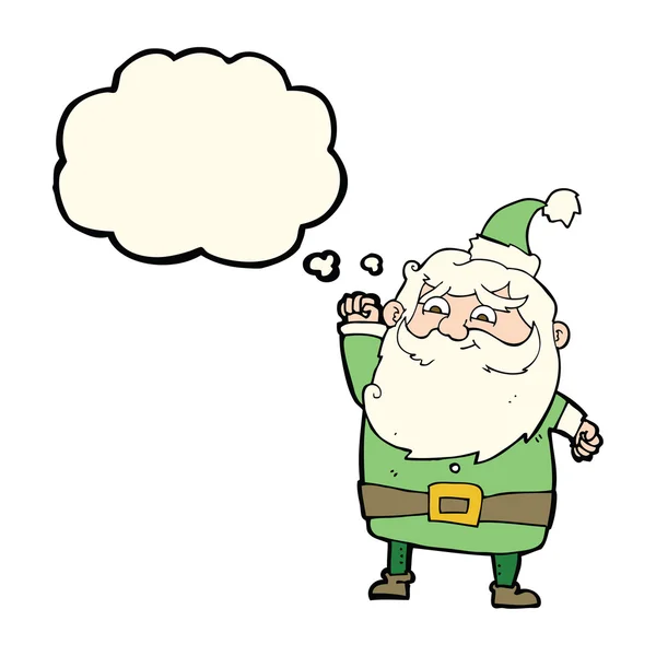 Cartoon santa claus with thought bubble — Stock Vector