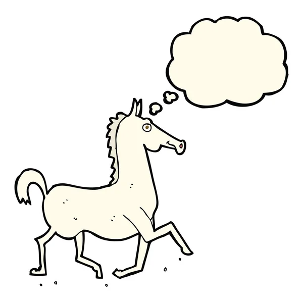 Мультяшний кінь з бульбашкою думок — стоковий вектор