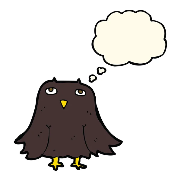 具有思想气泡的卡通猫头鹰 — 图库矢量图片