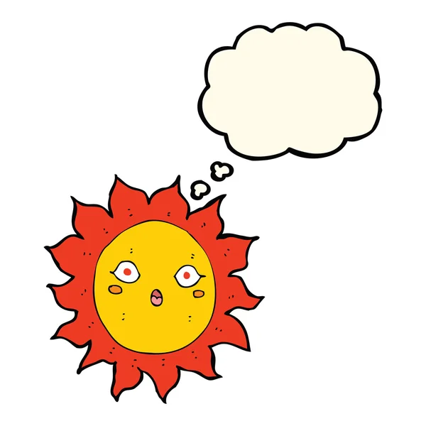 Kreskówki słońce z bańki myślowej — Wektor stockowy