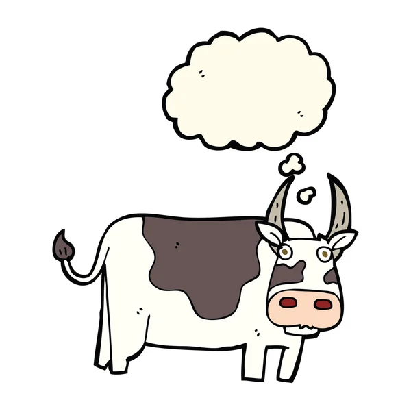 Toro de dibujos animados con burbuja de pensamiento — Vector de stock