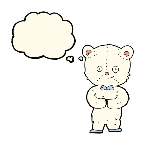 Cartoon cute little bear with thought bubble — Stock Vector