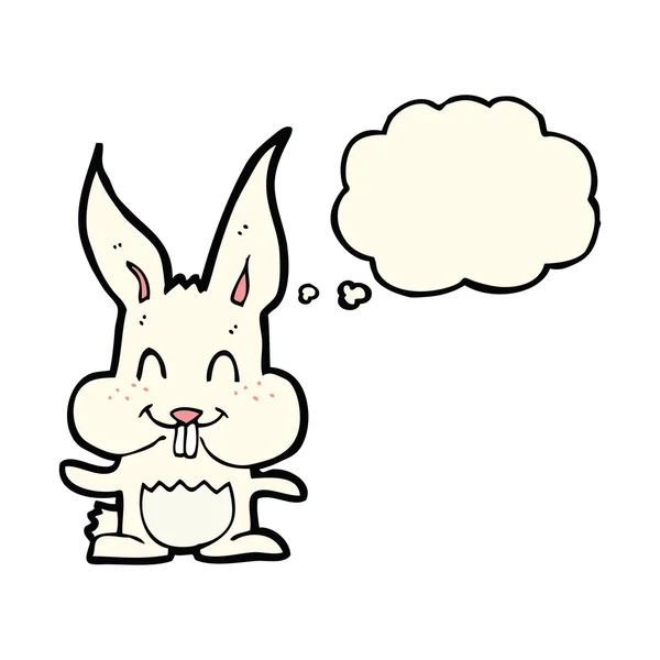 Conejo de dibujos animados con burbuja de pensamiento — Vector de stock