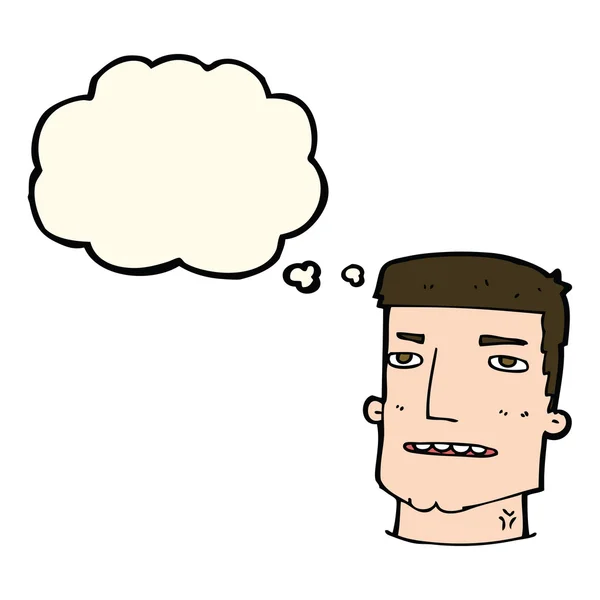 Καρτούν αρσενικό κεφάλι με φούσκα σκέψης — Διανυσματικό Αρχείο