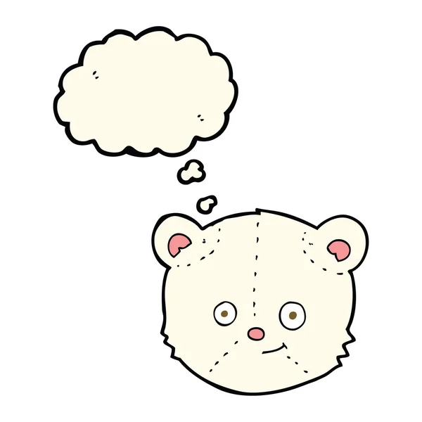 Kepala beruang kutub kartun dengan gelembung pikiran - Stok Vektor
