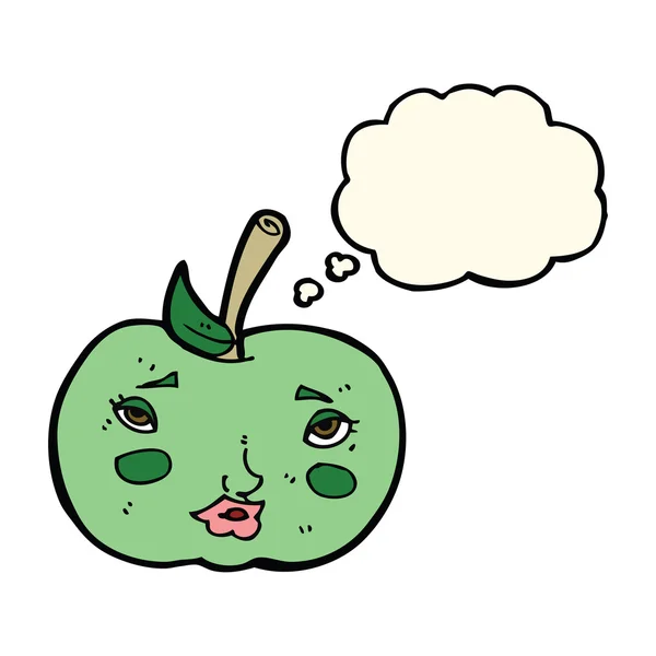 有思想泡泡的卡通人物苹果 — 图库矢量图片
