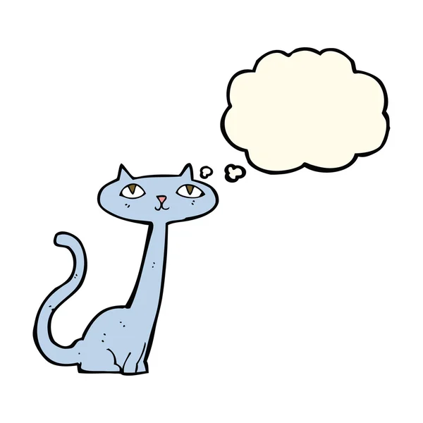 Gato de dibujos animados con burbuja de pensamiento — Vector de stock