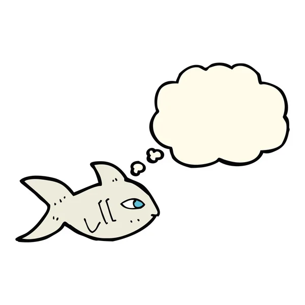 Cartoon fish with thought bubble — Stock Vector