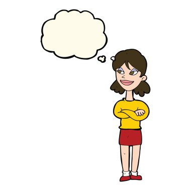 çizgi film kendini beğenmiş kadın düşünce balonu ile