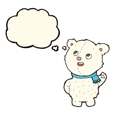 çizgi film sevimli kutup ayısı yavrusu ile düşünce balonu