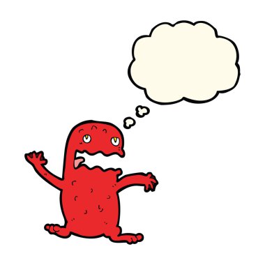 karikatür komik kurbağa ile düşünce balonu