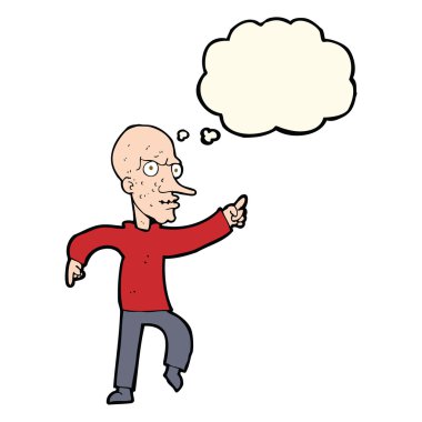 çizgi film düşünce balonu ile kızgın ihtiyar