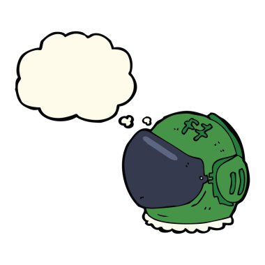 Düşünce baloncuklu astronot miğferi