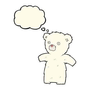 Kutup ayısı düşünce balonu ile karikatür