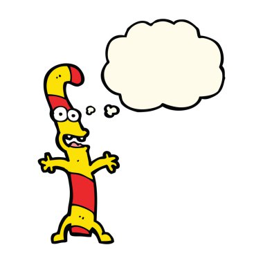 Düşünce baloncuklu şeker kamışı