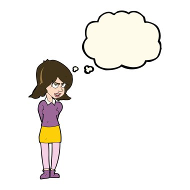 çizgi film kadın düşünce balonu ile rahatsız